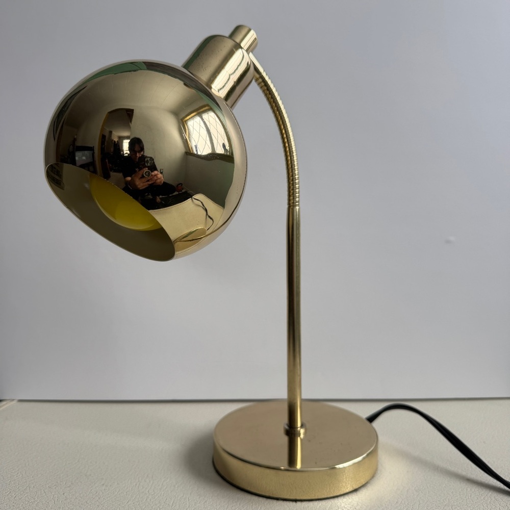 Vintage Brass Eyeball Globe Lamp